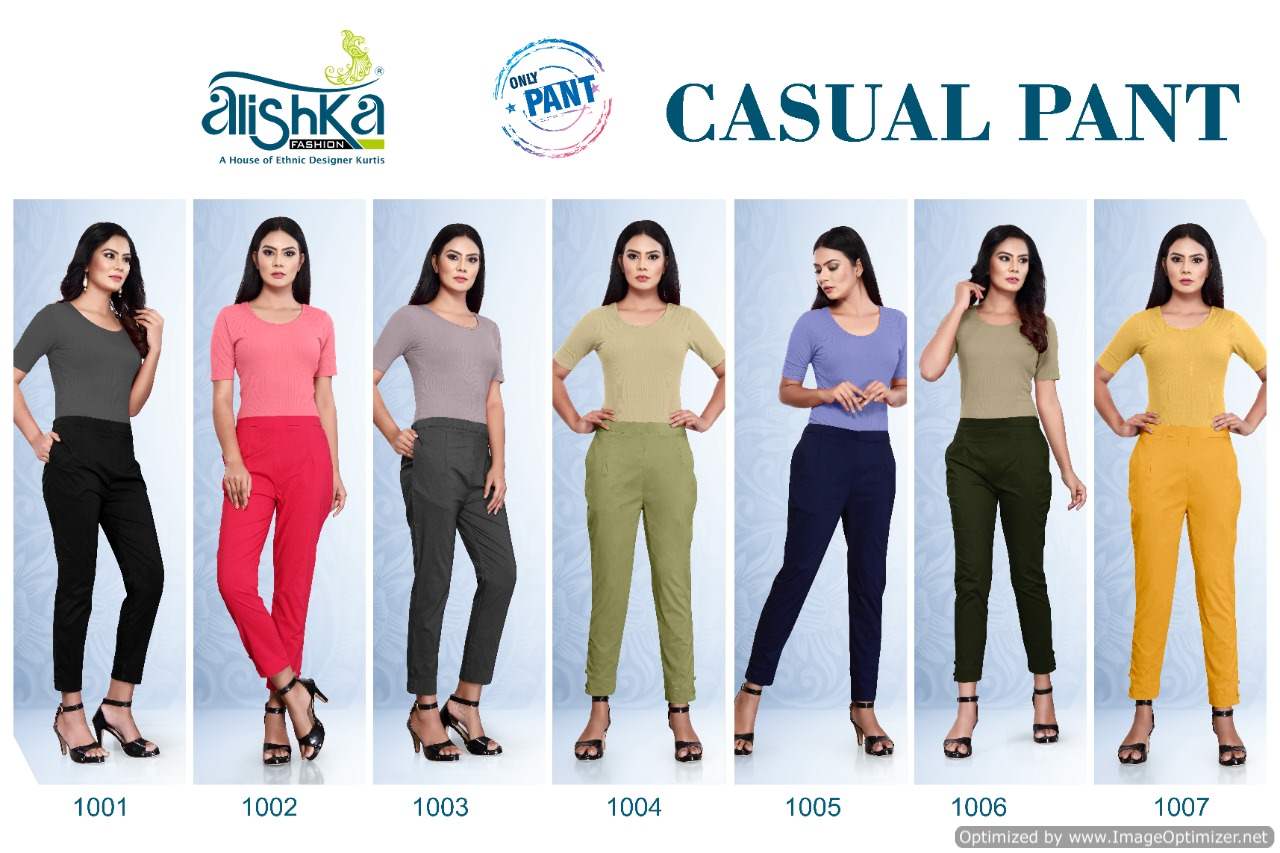 Alishka Casual Pant Spandex Stretchable Designer Pant Collection